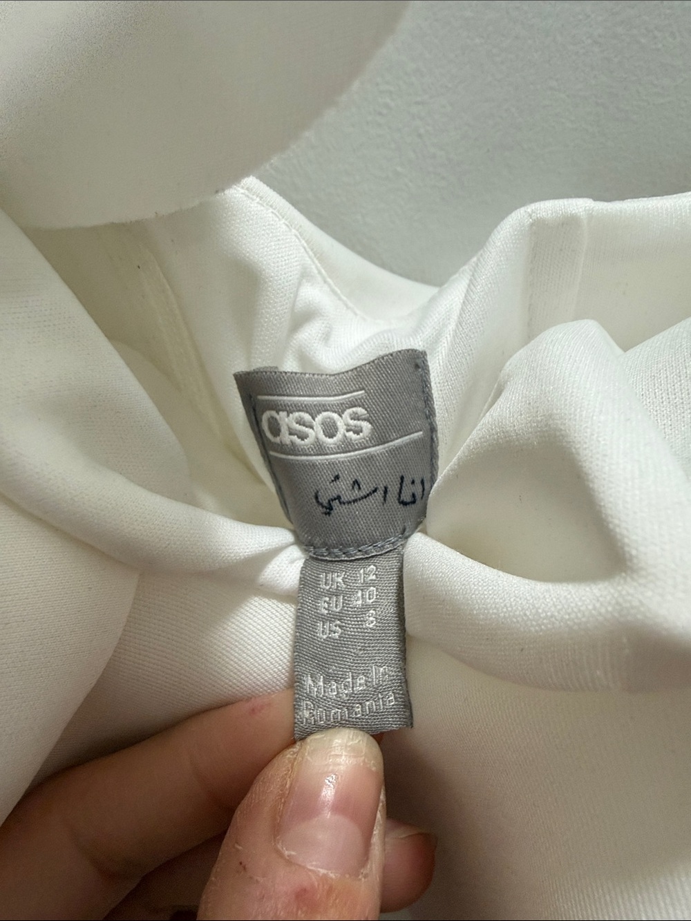 ASOS White One-Shoulder Ruffle Midi Dress - Picture 2 of 2